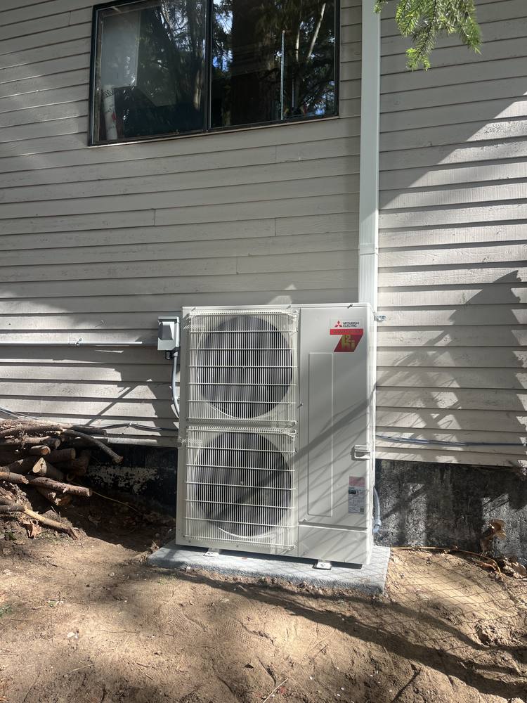 Mitsubishi Electric heat pump outdoor unit installed in Bellevue