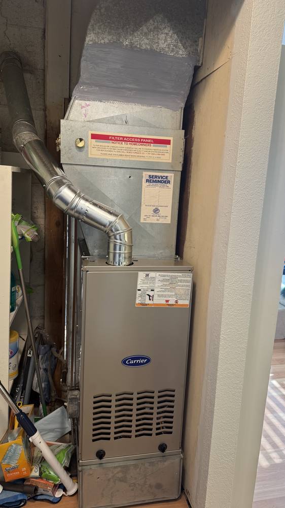 New Carrier furnace installed in a Kirkland home
