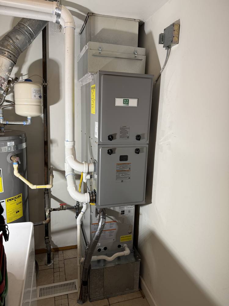 New furnace and coil installed in a Kirkland laundry room