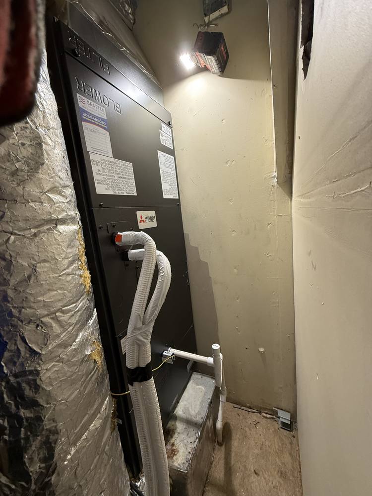 New Mitsubishi Electric air handler installed in Woodinville